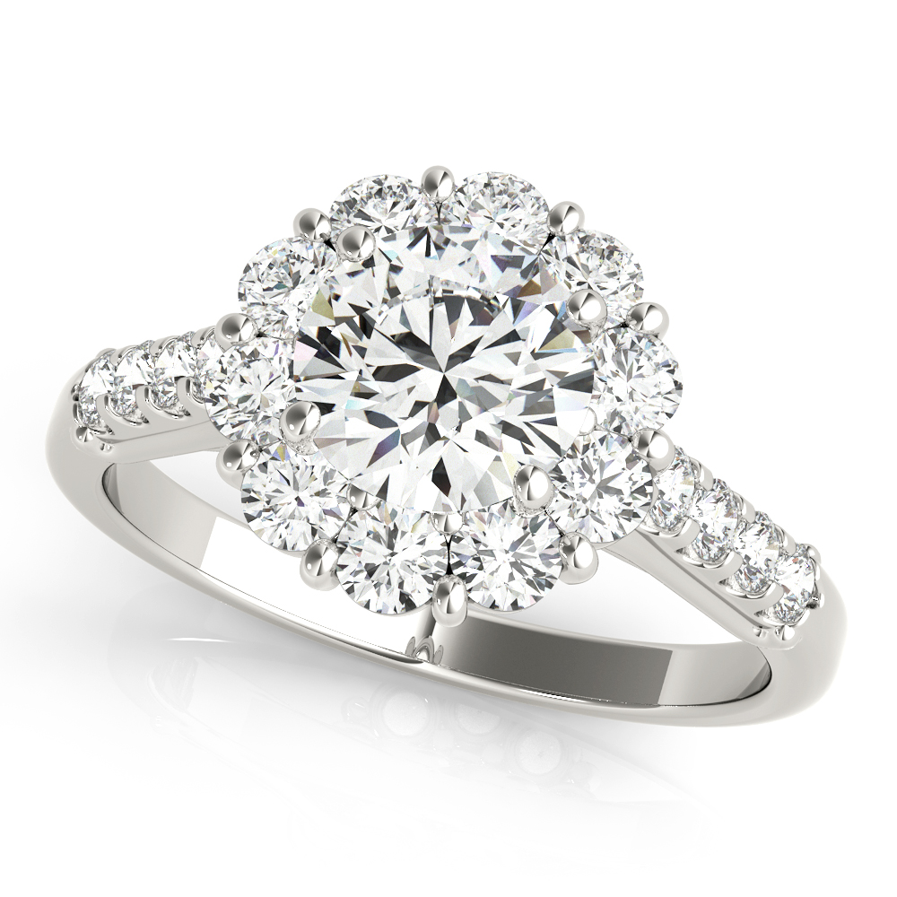 Amazing Wholesale Jewelry - Round Engagement Ring 23977050584-E-1/2