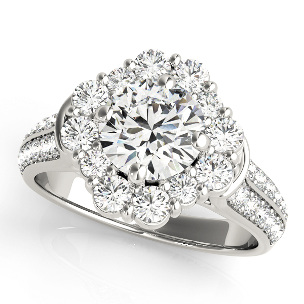 Amazing Wholesale Jewelry - Round Engagement Ring 23977050592-E-3/4