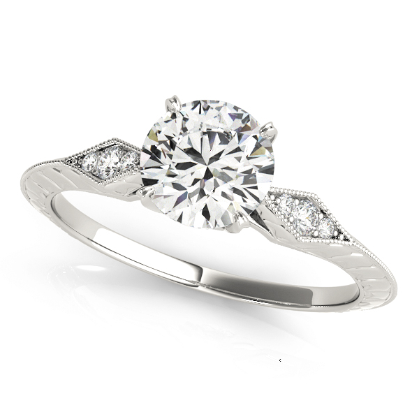 Amazing Wholesale Jewelry - Round Engagement Ring 23977050971-E-3/4