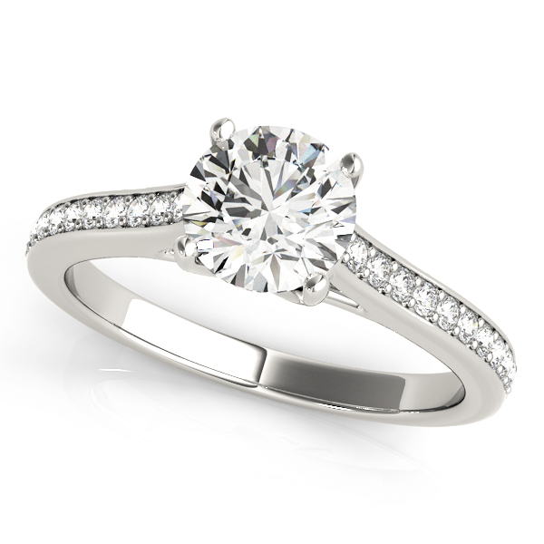 Amazing Wholesale Jewelry - Round Engagement Ring 23977051067-E-3/4