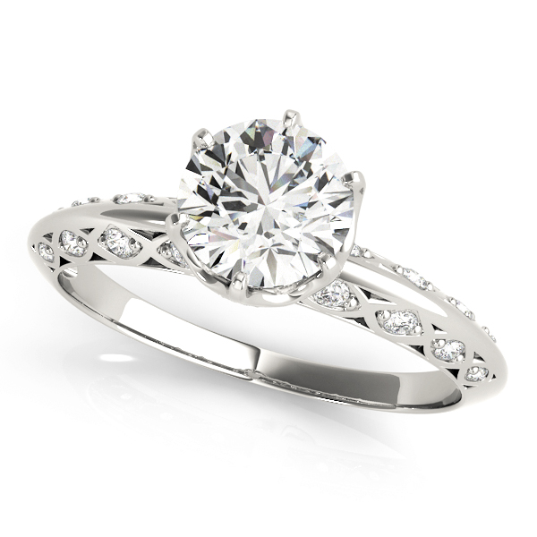Amazing Wholesale Jewelry - Round Engagement Ring 23977051071-E-3/4