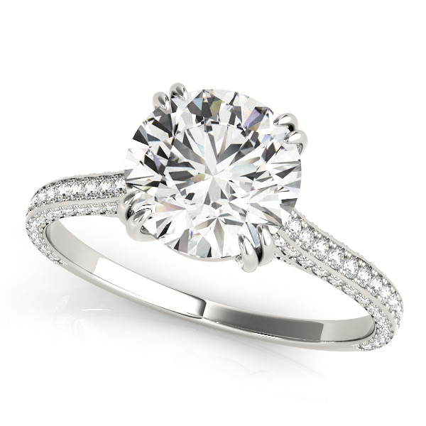 Amazing Wholesale Jewelry - Round Engagement Ring 23977084352-E-1/2